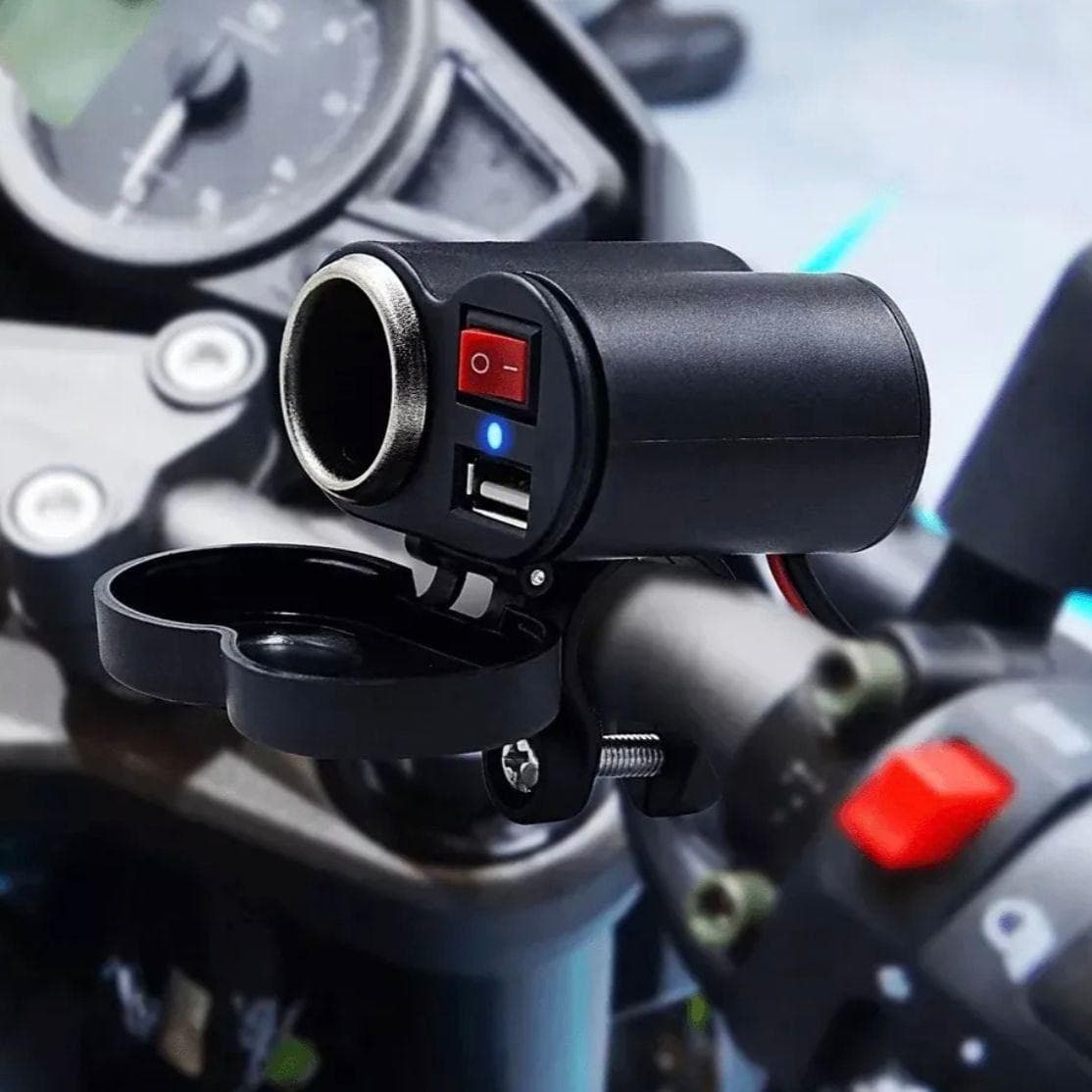 Carregador de Celular para Moto USB com Acendedor (Guidão)